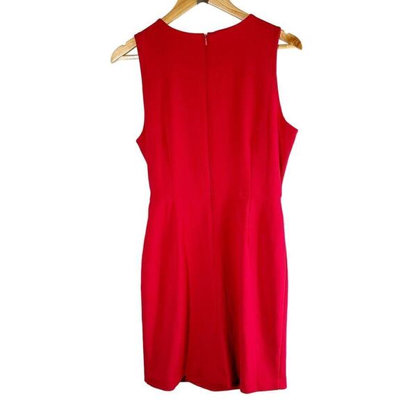 Tahari ASL Stretch Crepe A-Line Grommet Side Tie Mini Dress Size US 8 Red - Picture 3 of 10